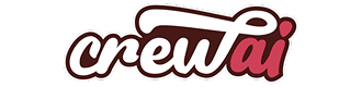 Logo of 'crewtai' with a stylized font, featuring a mix of brown and pink colors on a black background.