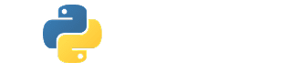 Python programming language logo featuring a blue and yellow snake and the word 'Python' in white.